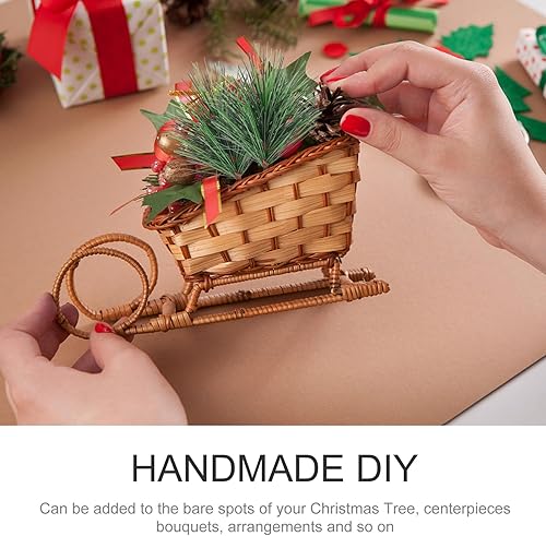 Miniatura 4 de Ciieeo 24 piezas de agujas de pino artificiales, ramas de Navidad, picas de pino de vegetación falsa, ramitas de ciprés para manualidades,