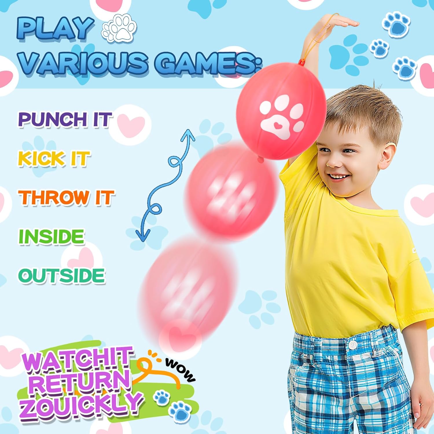 Vanblue 146Pcs Dog Paw Party Favors Paw Print Birthday Party Decorations for Kids, Treasure Box Goodie Bag Fillers,Blue Puppy Party Supplies Pinata Stuffers,Classroom Rewards Prizes Gifts