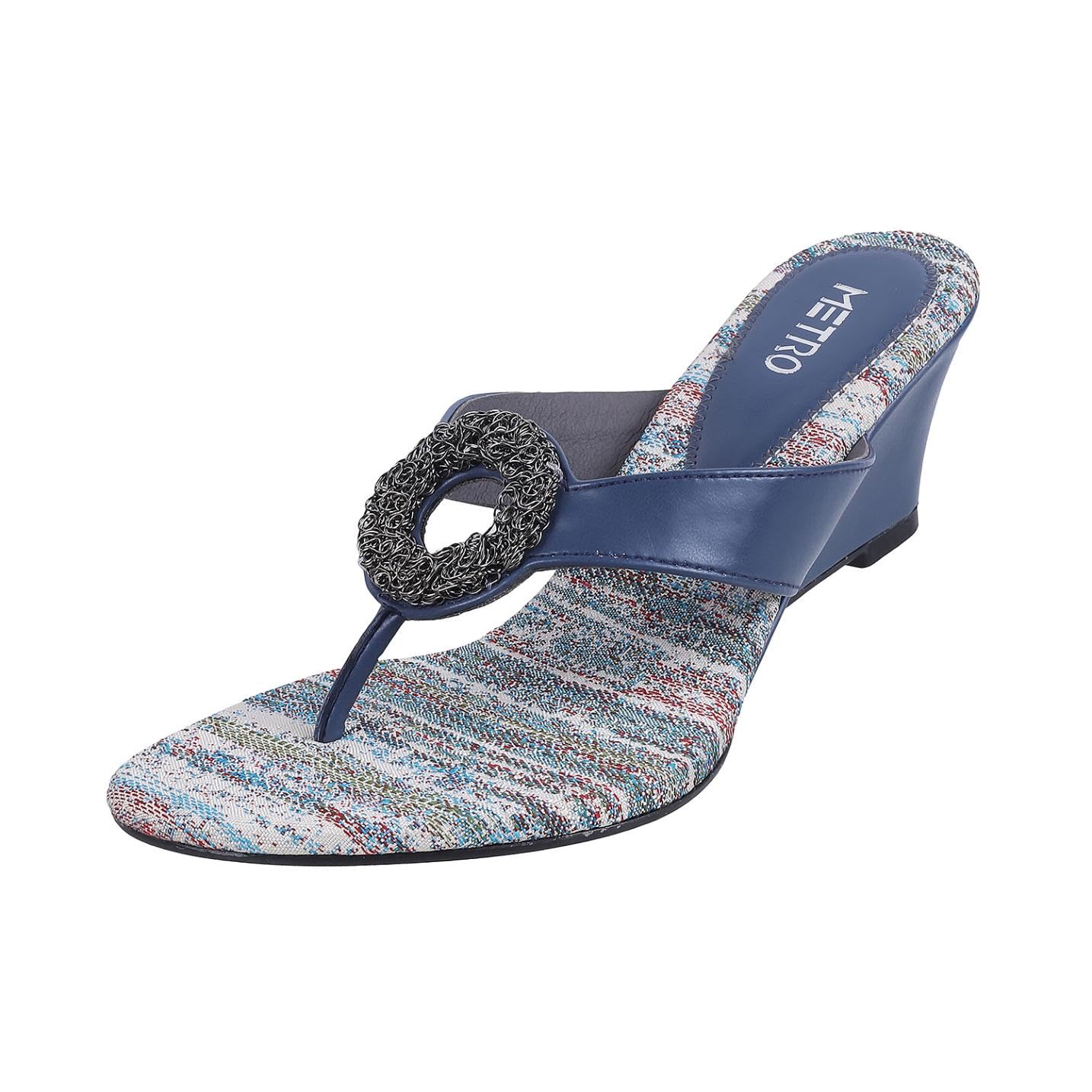 Metro Women Blue Wedge Heel Fashion Sandal UK/4 EU/37 (32-650) (B0CQGVWN3X) Amazon Price History, Amazon Price Tracker