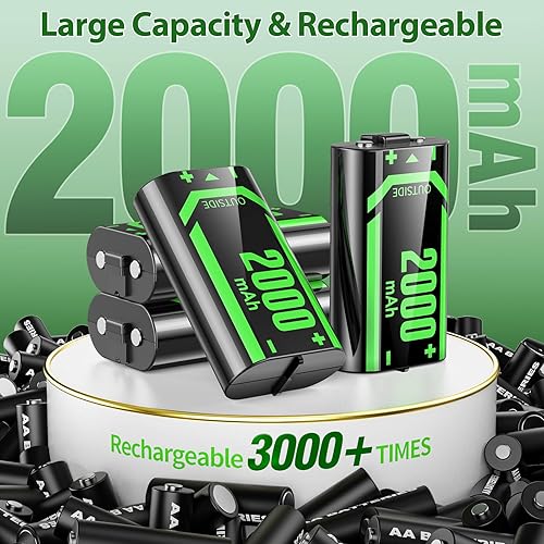 Vista 3 de Paquete de baterías recargables para Xbox OneXbox Series XS, (4x4800mWh) 4x2000mAh baterías recargables para controlador Xbox One, paquete