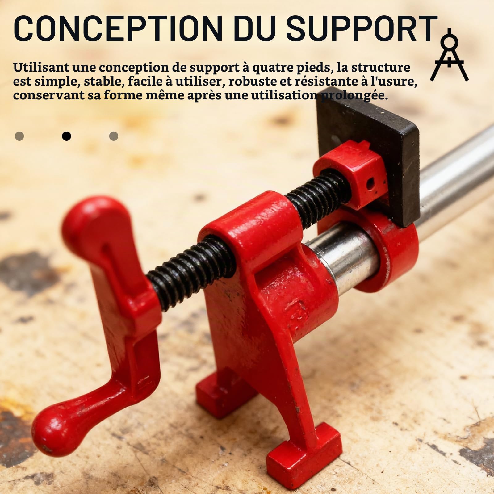 Kit De 6 Colliers De Serrage 3/4" Pour Bois, 4 Colliers à Dégagement Rapide + 2 Tuyaux Acier 60 cm Colliers De Serrage Pour Meubles Et Travaux De Menuiserie