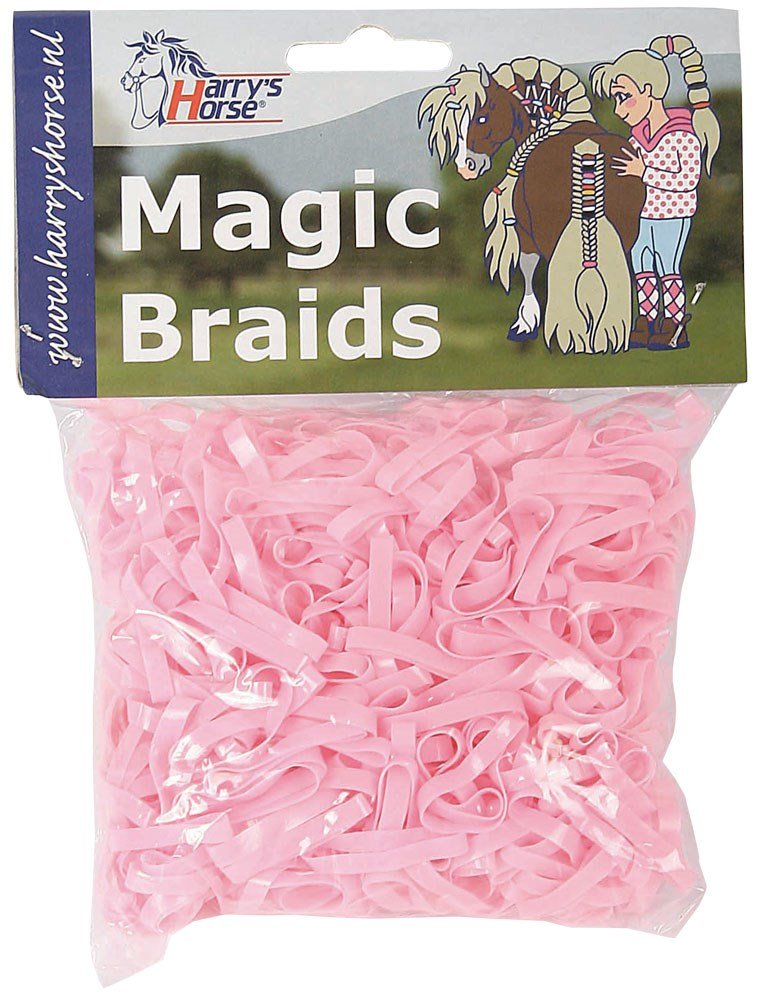 Gomas para crin de caballo resistentes Harry's Horse color rosa en bolsa