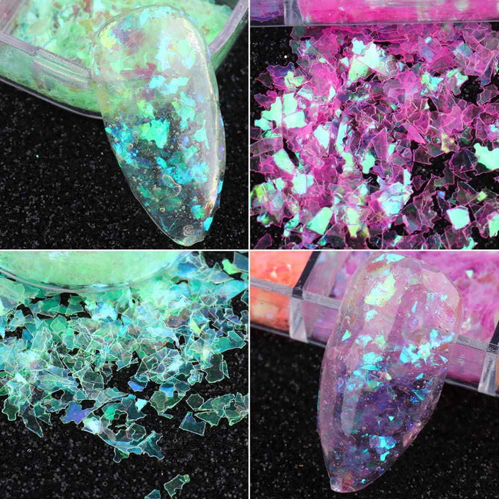 PHOGARY 48 flesjes voor nagelkunst, glitter, poeder, pailletten, kralen, nageldecoratie, oogmake-up, lichaamsmake-up, slijmproductie PHOGARY 48 flesjes voor nagelkunst, glitter, poeder, pailletten, kralen, nageldecoratie, oogmake-up, lichaamsmake-up, slijmproductie