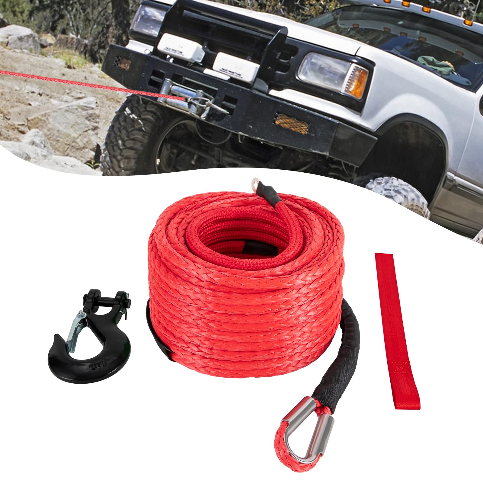 Synthetic Winch Rope Cable Kit -1/2