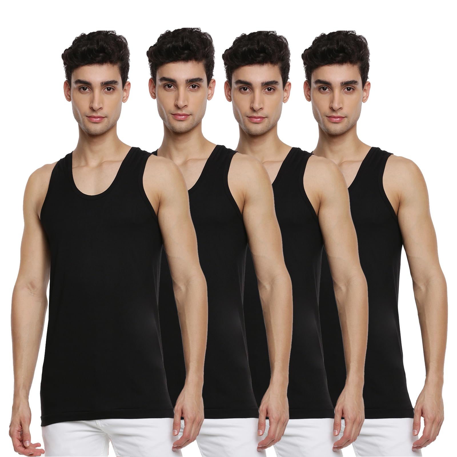 ramraj cotton Pack of 4 Men's Sleeveless Inner Vest Combo-picture-35