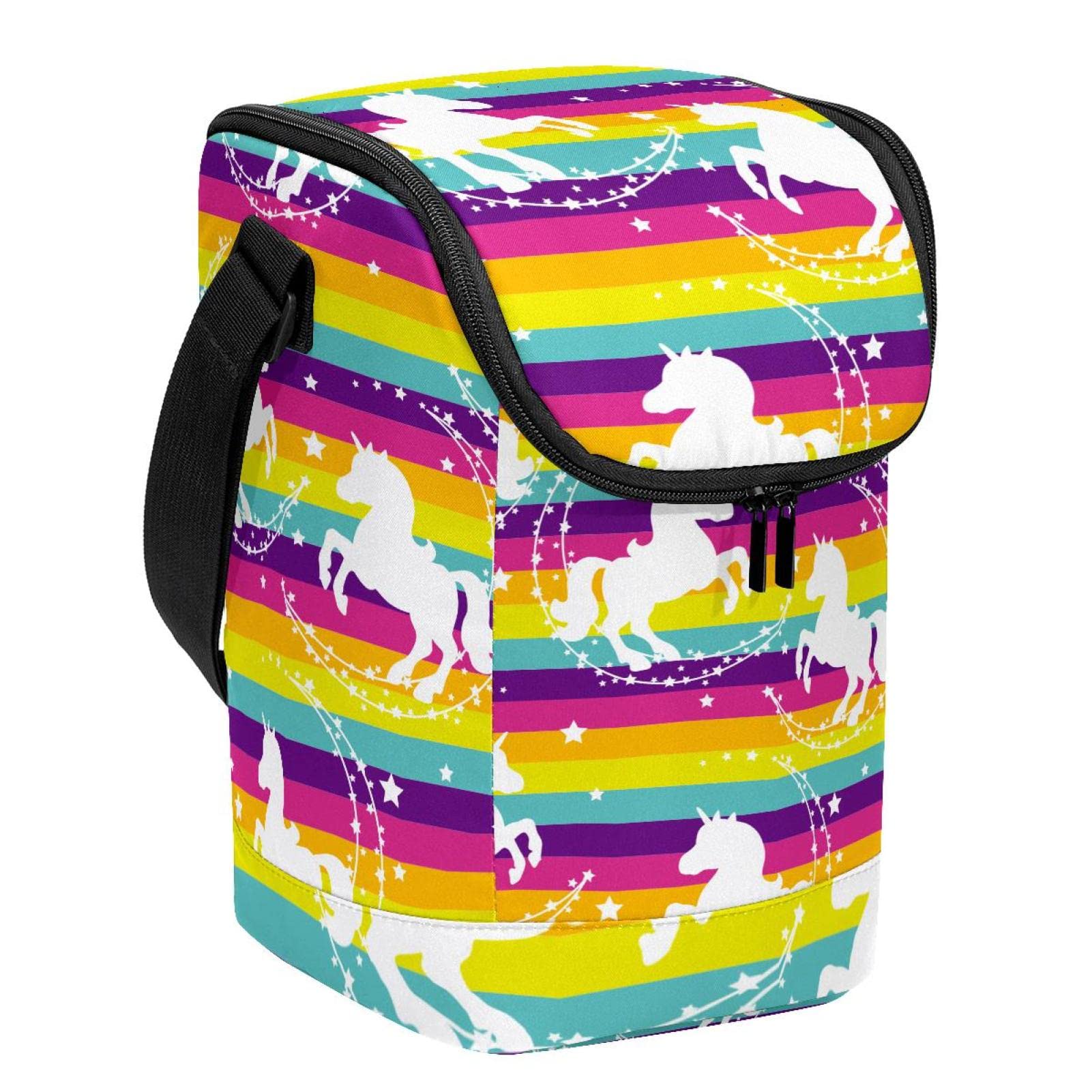 Bolsa de almuerzo de unicornio que evita comida aplastada con correa cómoda