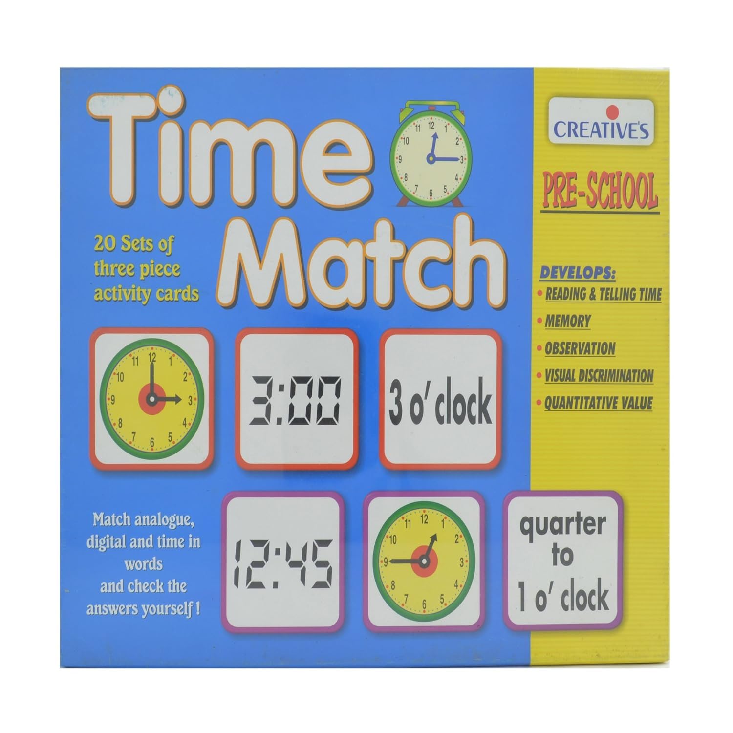 Creative Educational Aids P. Ltd. - CRE1062 Time Match Card Game (Multi-Color)