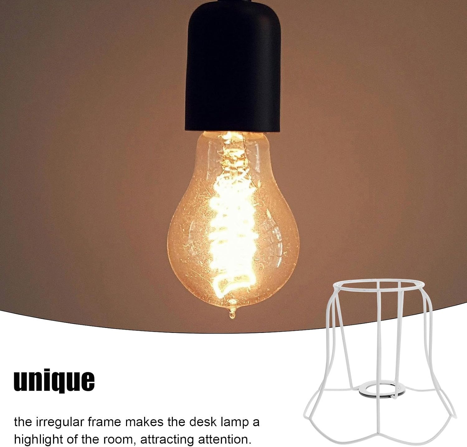 Lampshade Frame E27 Iron White Retro Classical DIY Lamp Holder | Desk Lamp and Pendant Lights, Stable Construction, Easy Installation, Versatile Fit, Home Decor Use