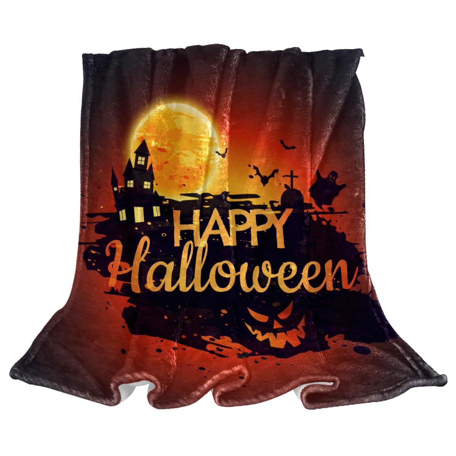 Couverture polaire légère Halloween pour des soirées cinéma cocooning devant la télé