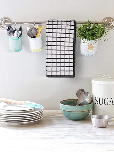 Miniatura 4 de Urban Villa Juego de 6 toallas de cocina de rizo 100% algodón, ultra suaves, de 20 x 30 pulgadas, altamente absorbentes, de gran tamaño, con lazo