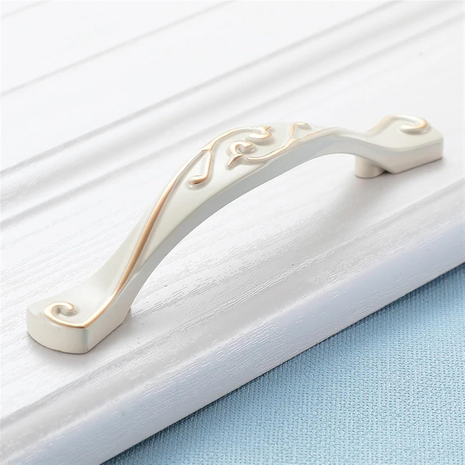White Door Handles and Knobs for Cabinet Kitchen Cupboard Zinc Alloy Furniture Handles Dresser Drawer Pull Hardware 1Pcs (Color : 931-96)