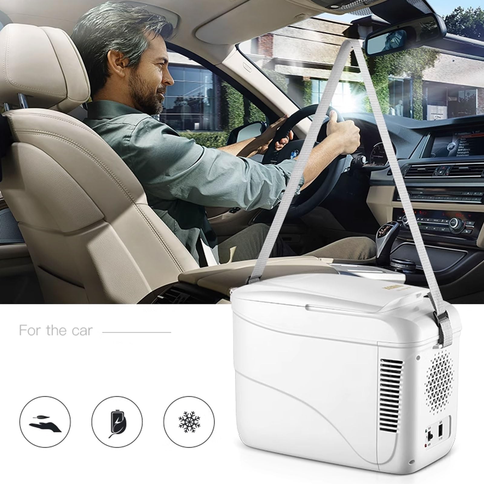 Frigorifero Piccolo Frigo Portatile Auto Minifrigorifero 9L Doppio Utilizzo for Auto E Casa Con Funzioni Di Riscaldamento E Raffreddamento 12V/220V