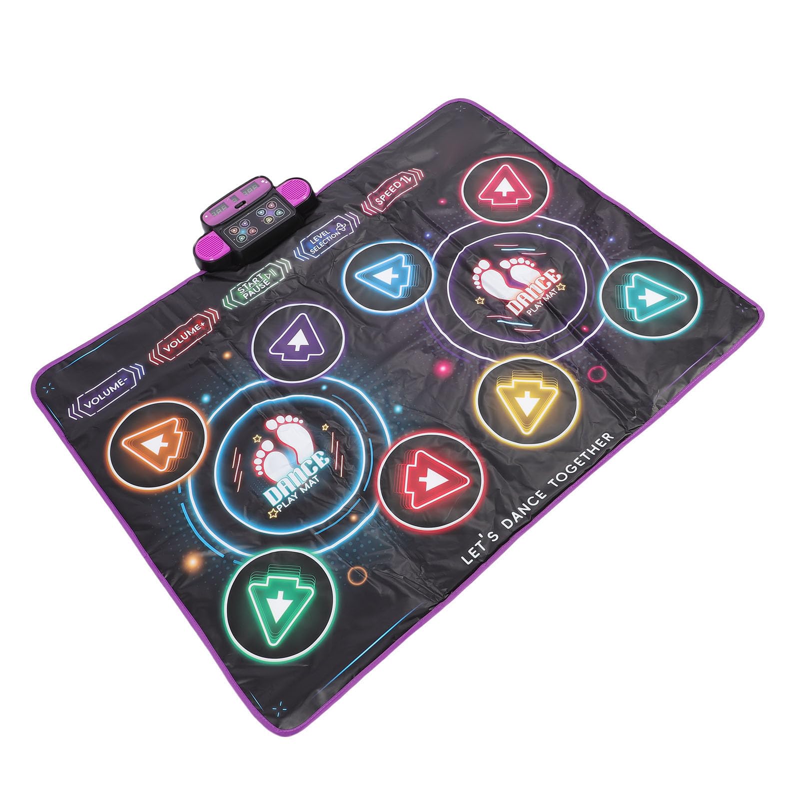 Rosvola Alfombra de Baile Bluetooth para Niños con Luces Dinámicas y Modo de Reproductor Dual para Divertidas Competiciones Familiares 104,5 X 79,5 Cm