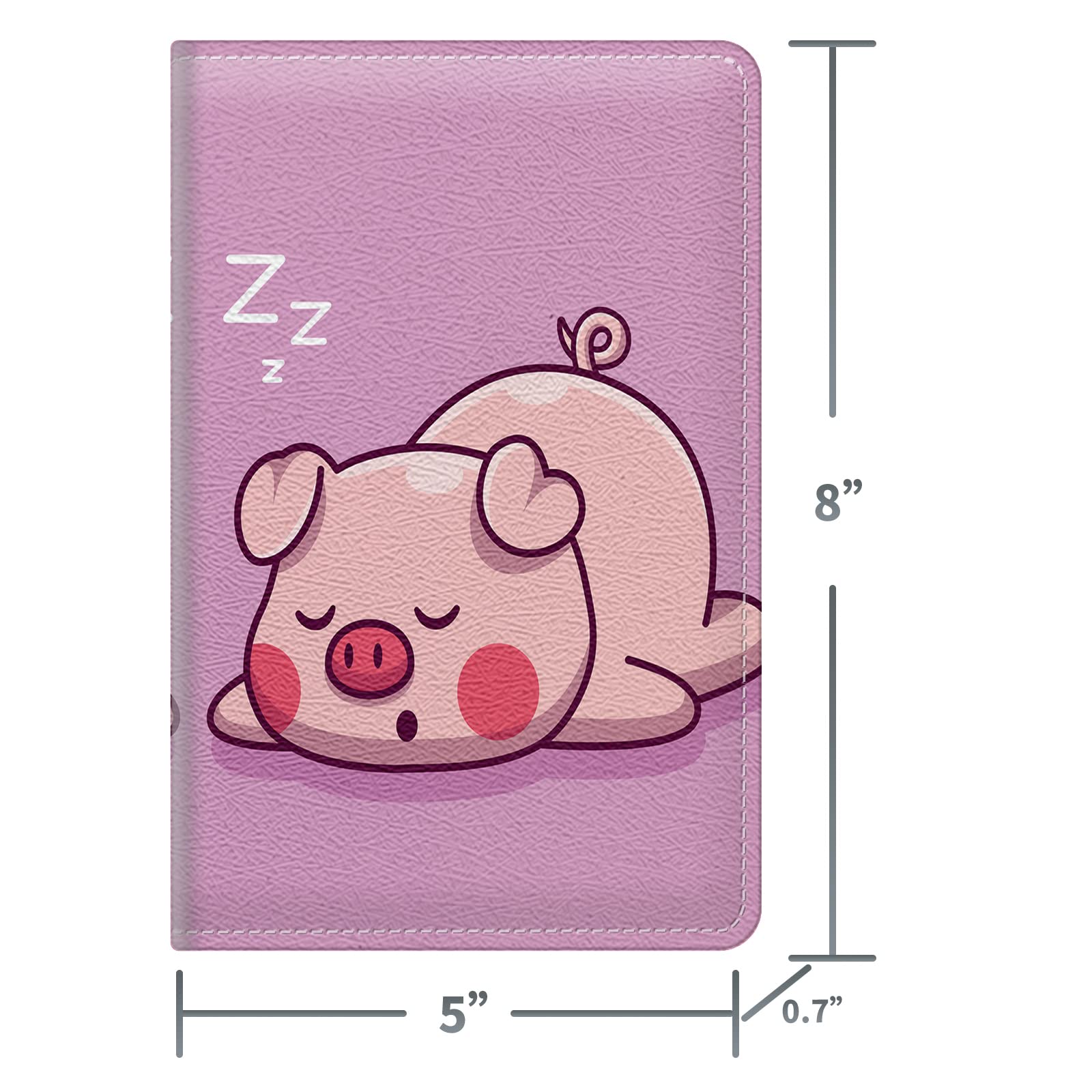 Sleep Pig Cute Server Books for Waitress, Waiter Book Server Wallet with Zipper Money Pocket, Waitress Ticket Book Holder Restaurant Waitstaff Organizer with Pen Holder Fit Apron