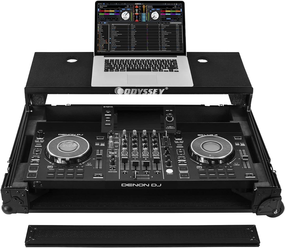 Denon DJ SC LIVE 4 I-Board Flight Case con plataforma para portátil estilo Glide