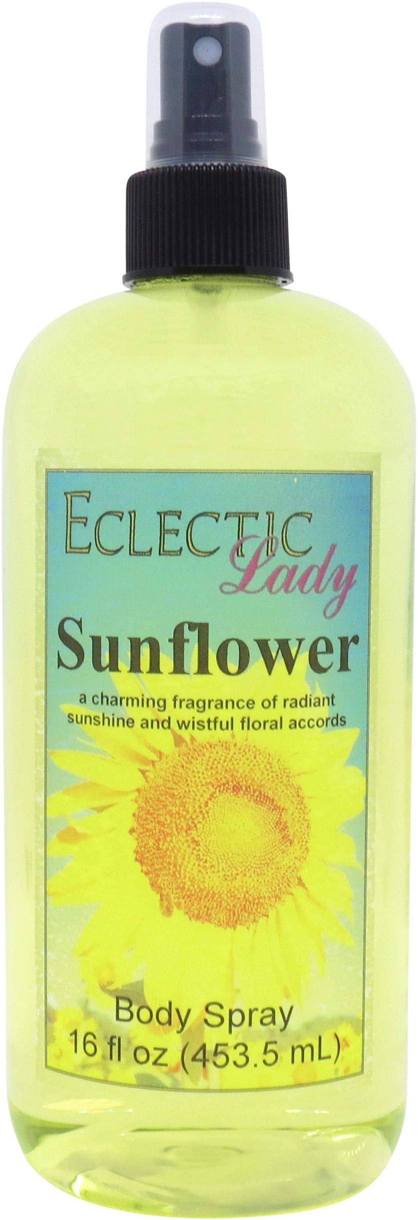 Eclectic Lady Sunflower Body Spray, 16 ounces, Body Mist for Women with Clean, Light & Gentle Fragrance, Cologne with Soft, Subtle Aroma For Daily Use