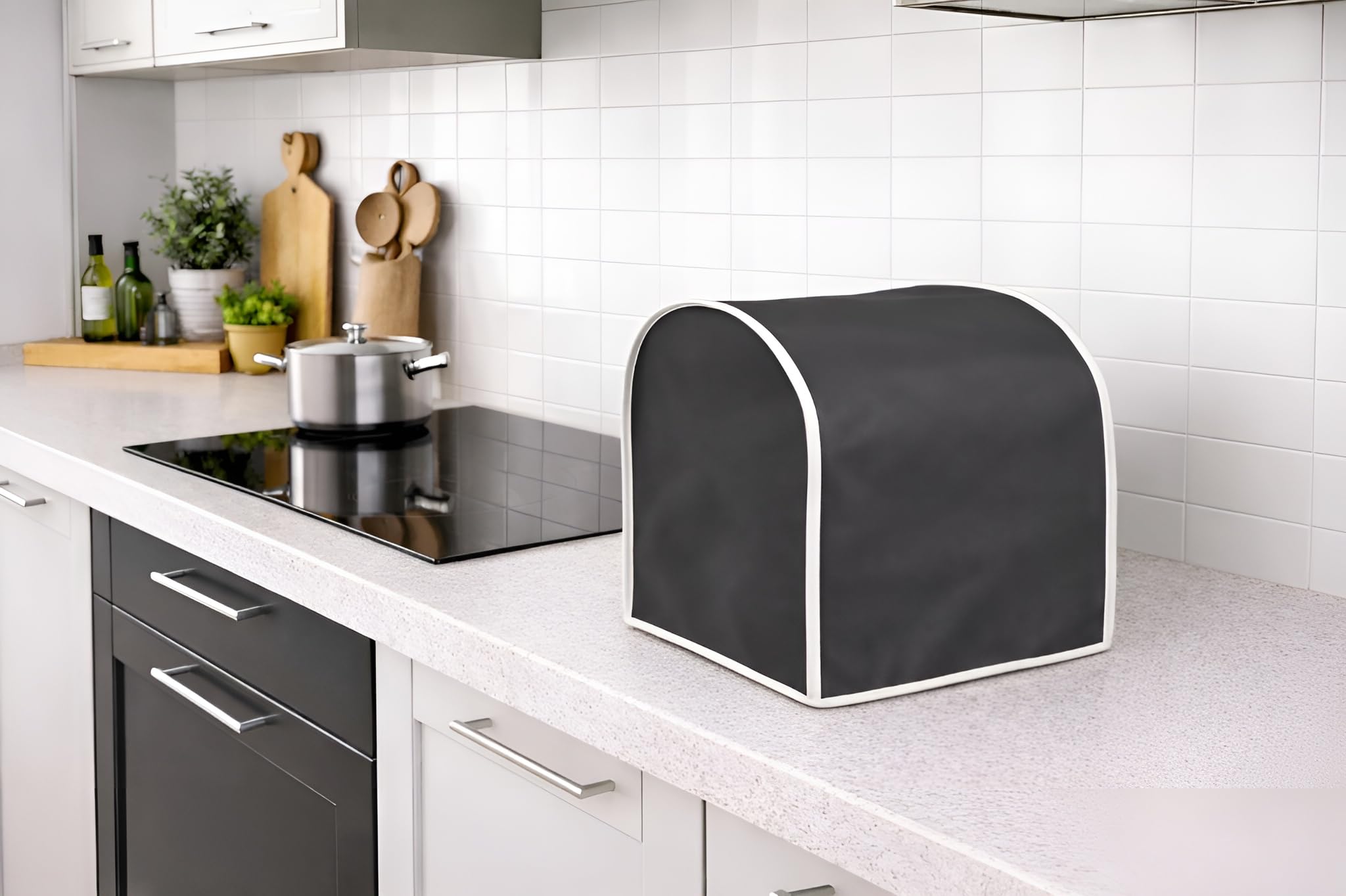 Custodia protettiva di qualità TOP compatibile con Monsieur Cuisine Connect e Plus (robot Lidl) Fabbricazione artigianale in Spagna. Materiale ecopelle antimacchia, antibatterica. Antracite