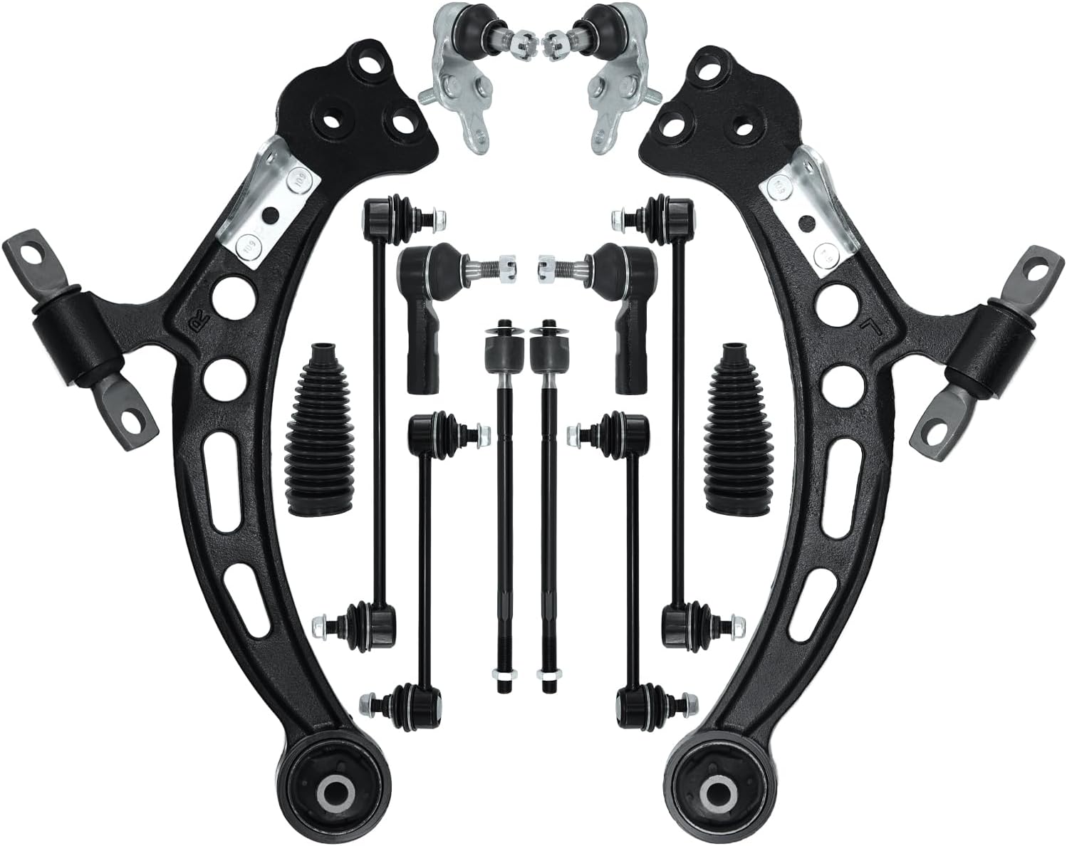 14 piezas de brazo de control delantero inferior Kit de suspensión de rótulas estabilizador delanterotrasero estabilizador de barra estabilizadora