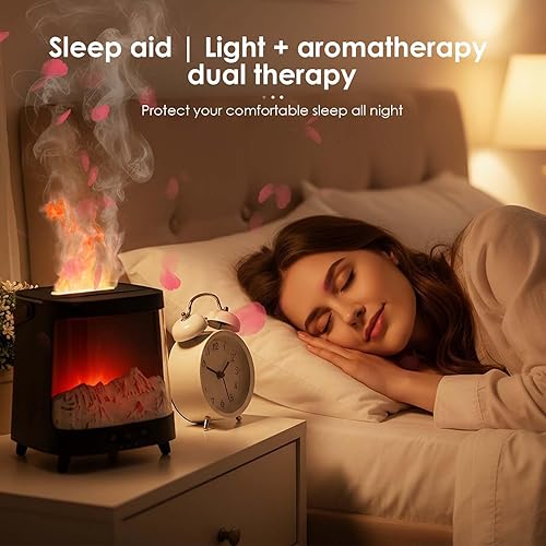 Miniatura 7 de Difusor de aceite esencial con control remoto, difusor ultrasónico de aromaterapia 4 en 1 y humidificador con 7 luces LED de color, apagado