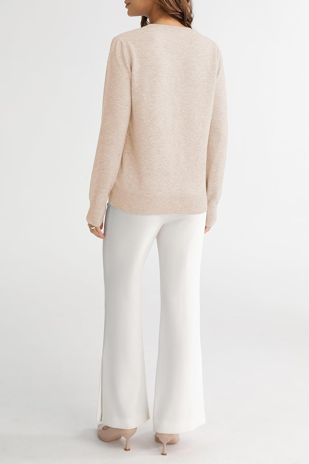 QUALFORT Women’s Lightweight Sweater Pullover Knit Long Sleeve for Layering Soft Casual Basic Top - Image 3