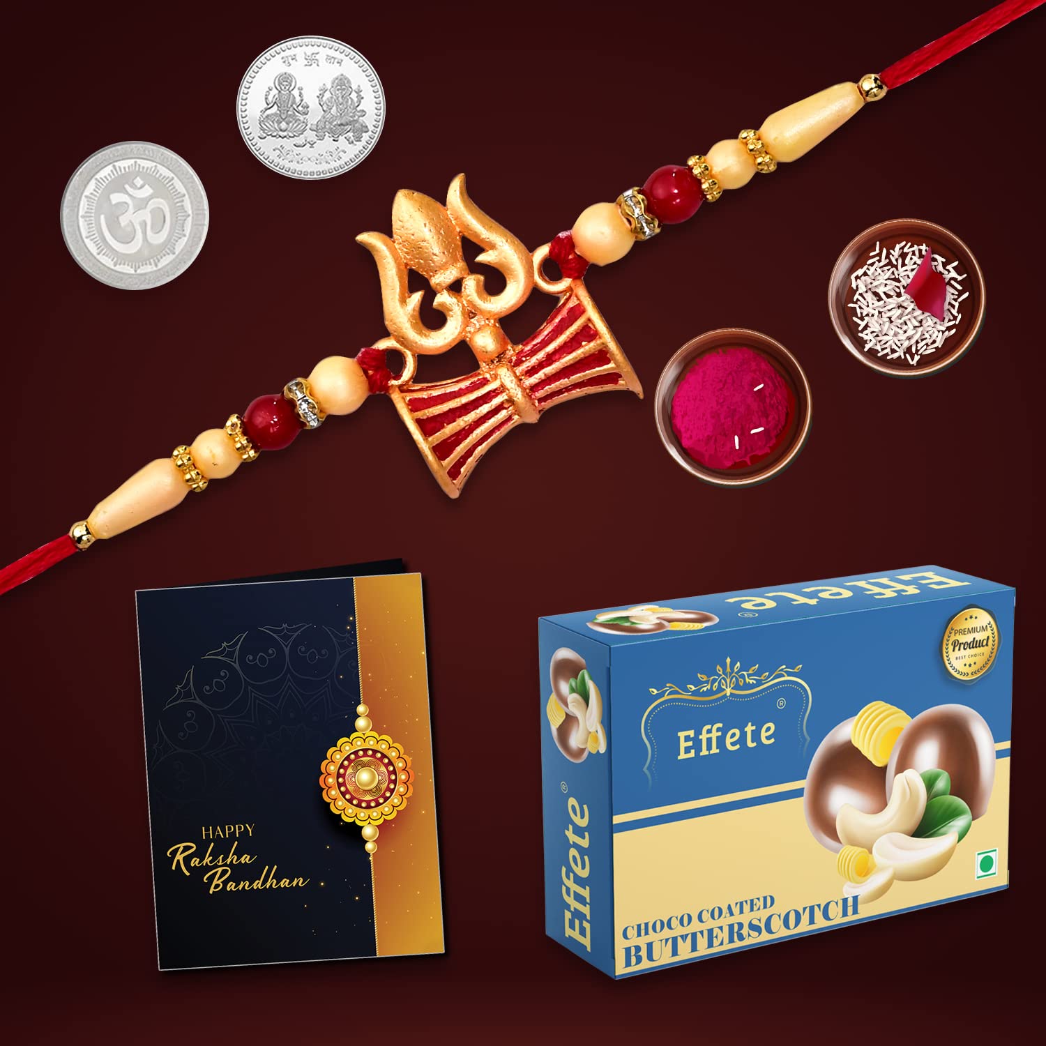 Oblivion (K1_504_Bs32) Rakhi Combo With Effete Chocolate Butter Scotch 32Gm, Pooja Coin & Greeting Card | Rakhi Gift Hamper | Rakhi For Brother With Gift | Fancy Rakhis For Men Stylish, Set Of 1 (B0CCLB9ZB5) Amazon Price History, Amazon Price Tracker
