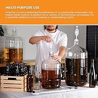 Vista 6 de FastRack Garrafón de vidrio de 6 galones Envase transparente para fermentación de vino y cerveza Garrafón italiano de vidrio para elaboración