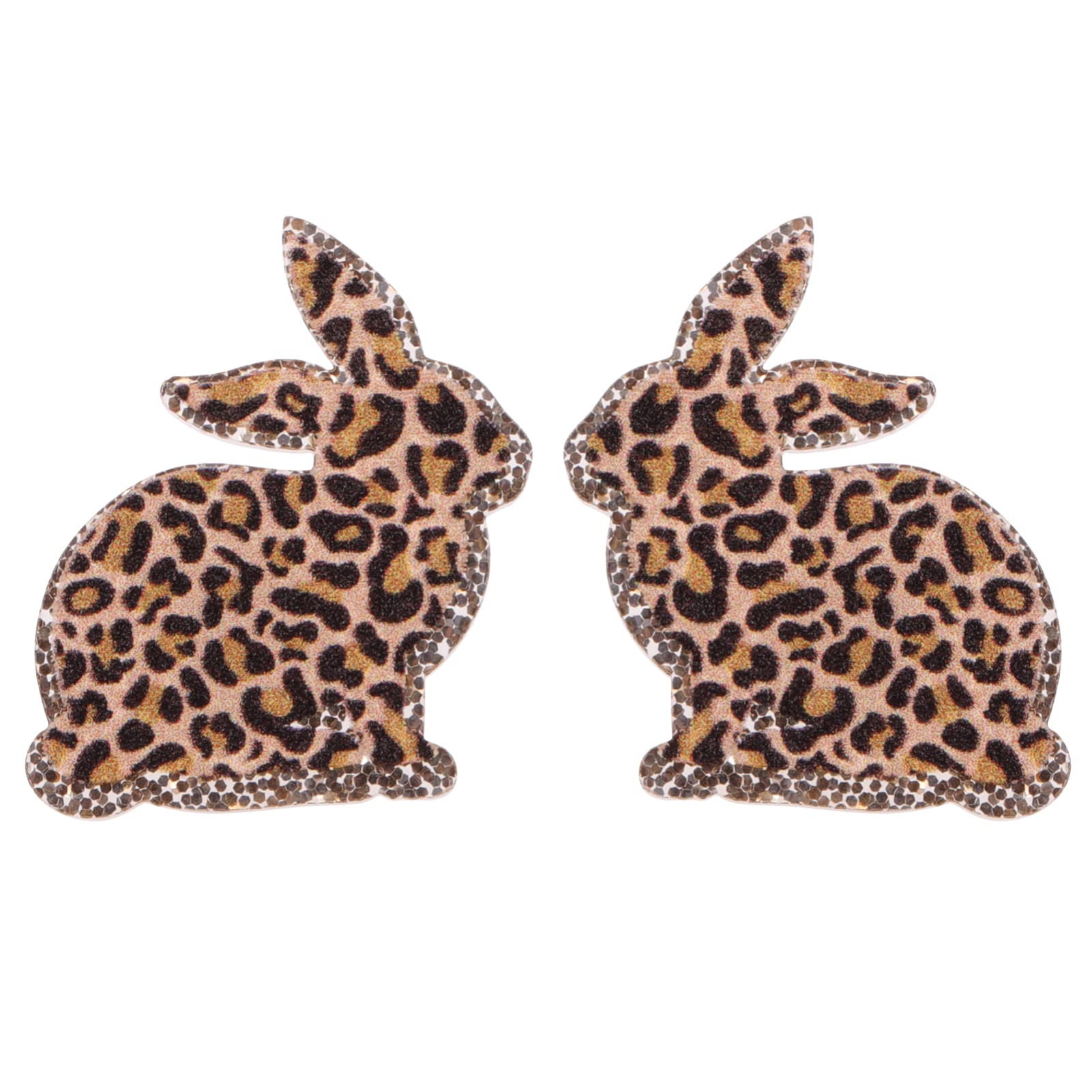 1 Pair Leopard Bunny Accessory Ladies Women Decors Animal Vintage Easter Drop Earrings Holiday Resin Ear Drops X88 Printing