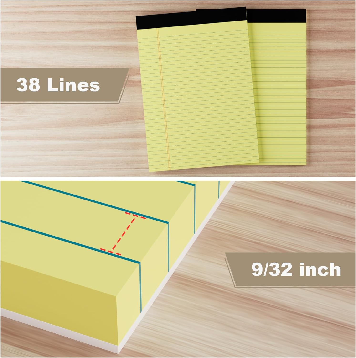 12 Pack Yellow Legal Pads 8.5 x 11.75 College Ruled Yellow Note Pad Narrow Ruled 30 Sheets Notepads Perforated Writing Pad Clear Print 8x11 Legal Pads Pads of Paper - Image 5