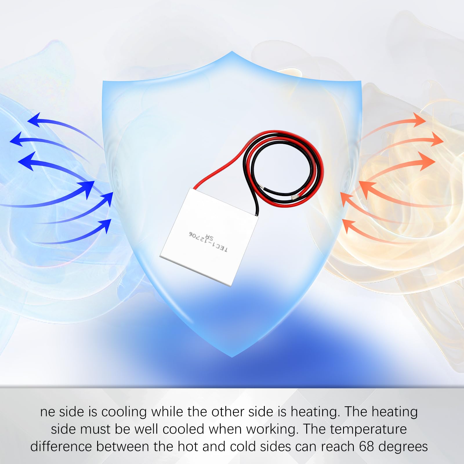 5 Moduli Peltier TEC1-12706 - 12V 6A 60W Per Refrigerazione - Celle Termoelettriche Per Progetti DIY