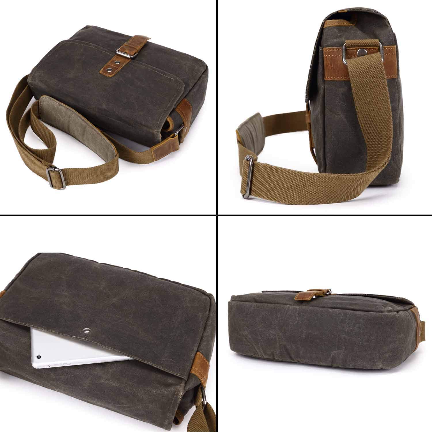 Neuleben Kameratasche Schultertasche mit abnehmbarem Kamerafach Vintage klein Umhängetasche Canvas für Damen/Herren