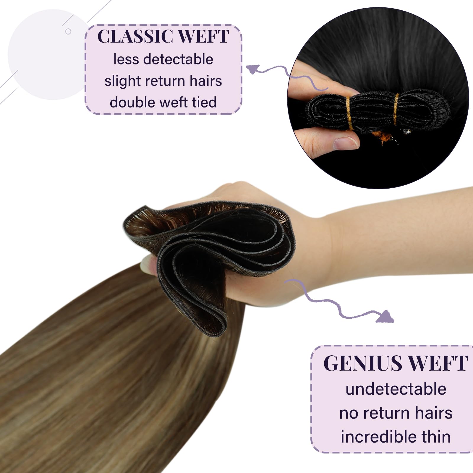 Amazon.com : Fshine Genius Weft Human Hair Extensions 24 