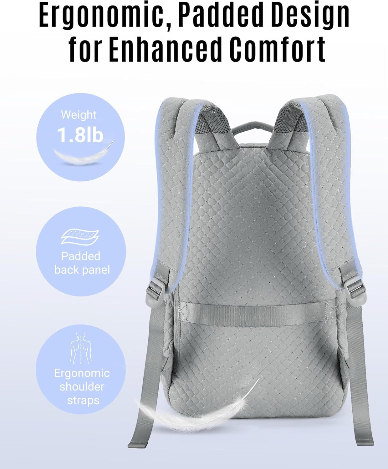 LIGHT FLIGHT Women Backpack for Work Laptop Backpack Women Travel Backpack Laptop Bag 15.6'' Laptop backpack