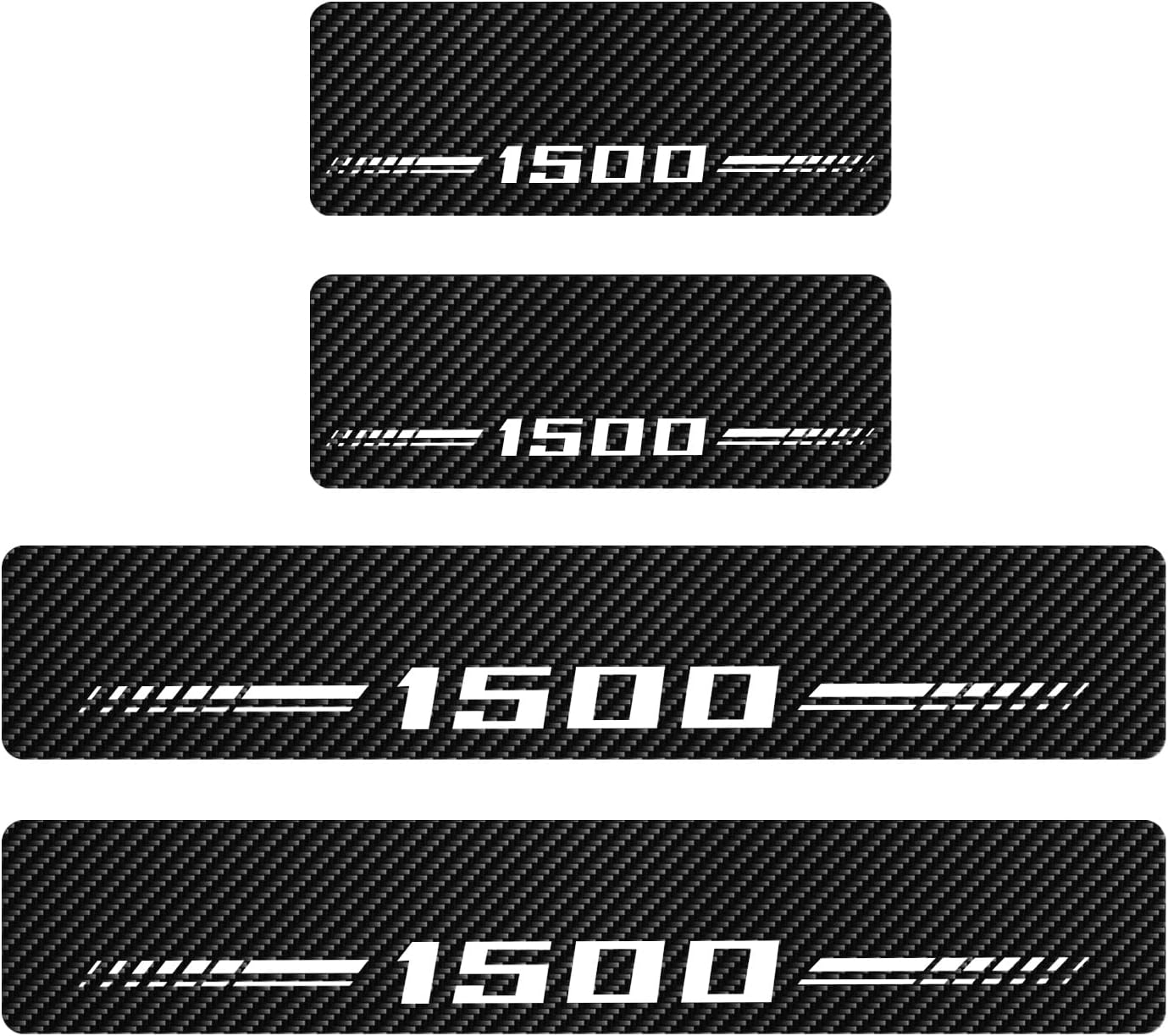 4Pcs Car Door Sill Protectors Compatible with Dodge RAM 1500 Accessories, Door Entry Guard Scuff Sill Protector Plate, Upgraded Full Coverage Carbon Fiber Leather Door Sill Stickers