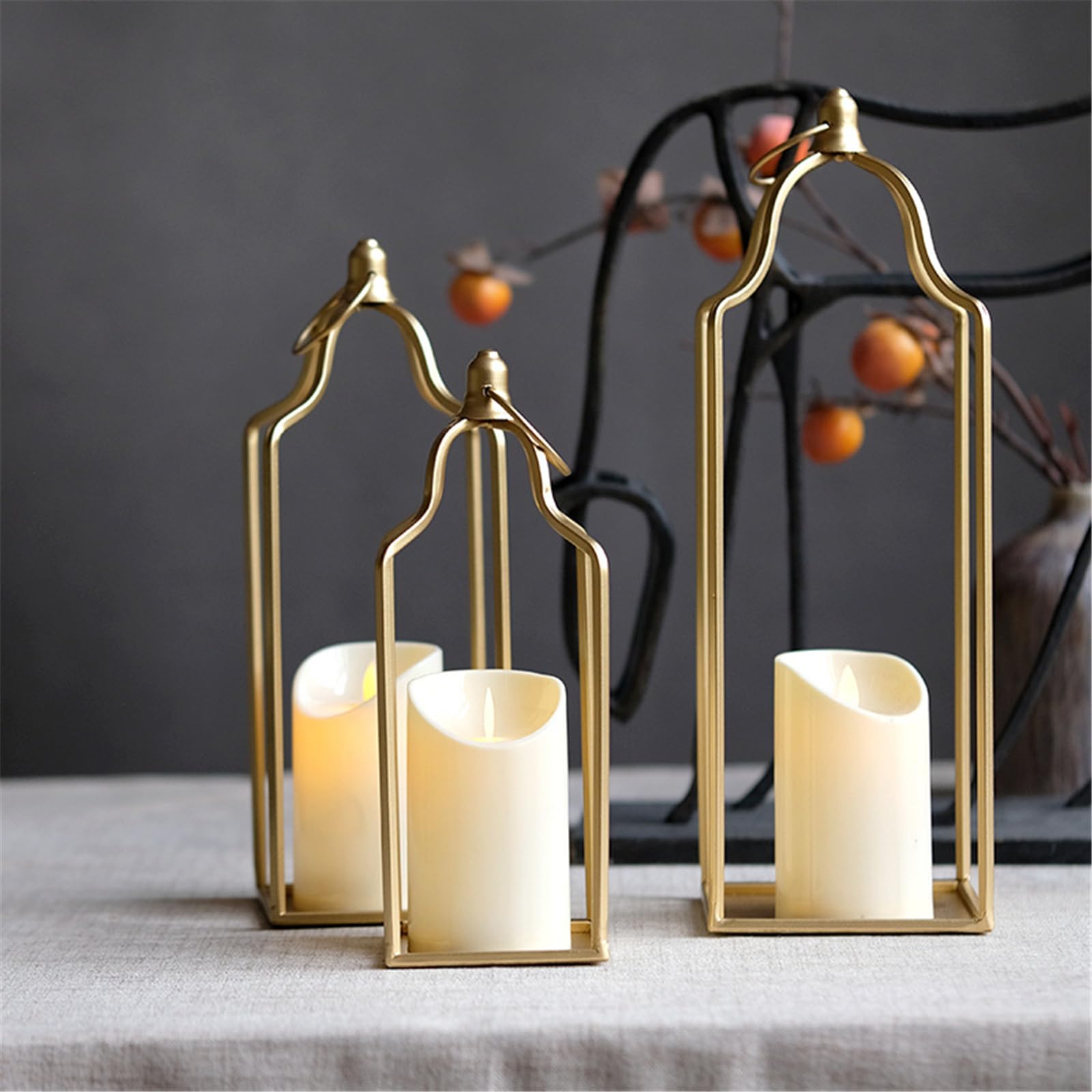 3-teilige Kerzenständer aus Eisen, europäische dekorative Mittelstücke, hängende Kerzenlampe für den Esstisch, Couchtisch, Desktop Display, europäische