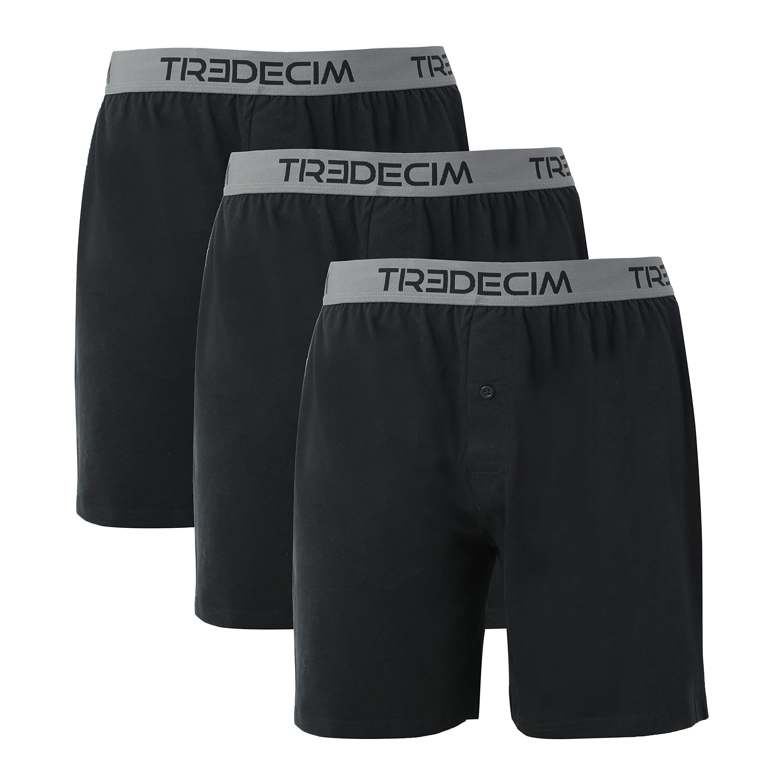 TREDECIM Men’s Organic Cotton Classics Knit Boxers Shorts Comfort Relaxed Underwear 3 Pack