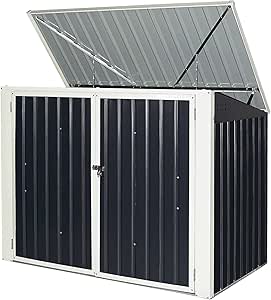 DREAMADE Gerätehaus Metall Mülltonnenbox, wasserdichte und UV