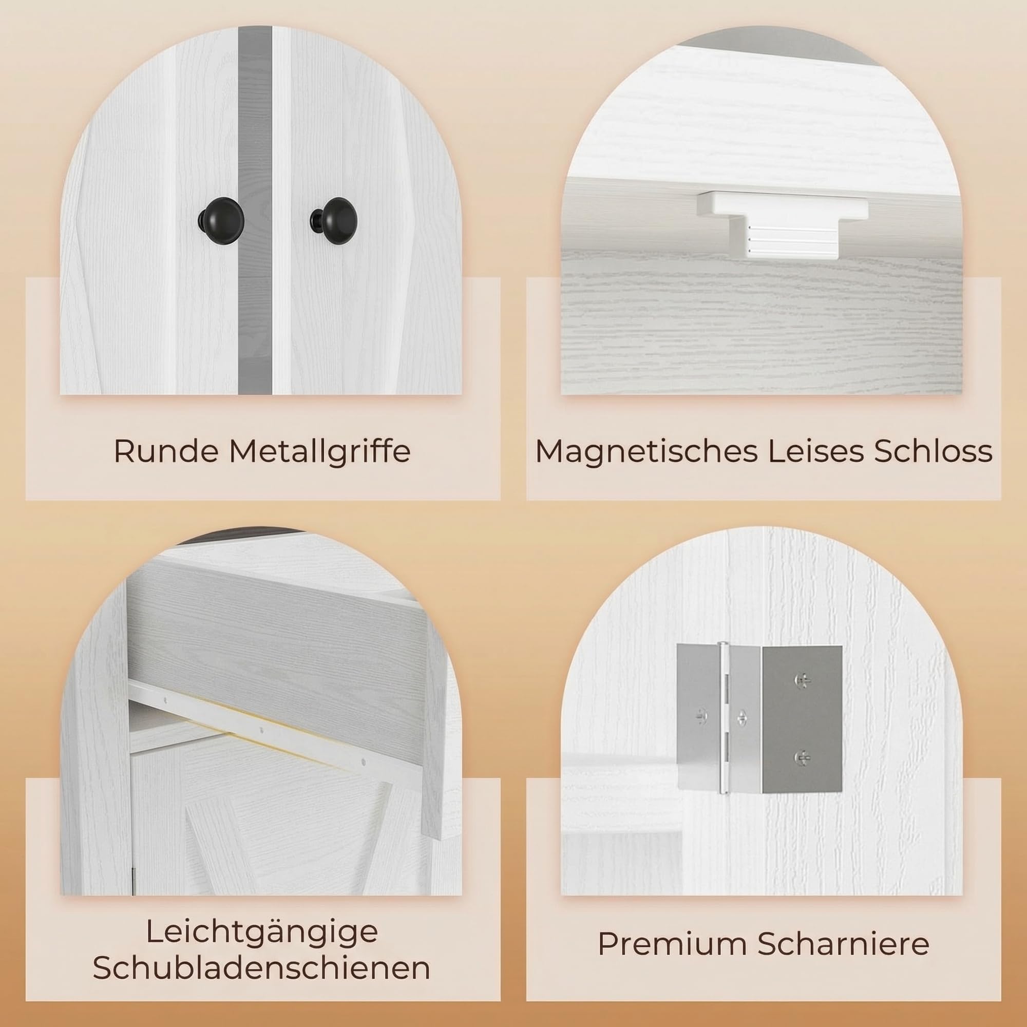 IRONCK Küchenschrank Hochschrank Mit Schubladen, 40 x 77,5 x 184,5 cm, Weiß | Aufbewahrungsschrank Mit Flügeltüren, Schublade, 3 verstellbaren Einlegeböden für Wohnzimmer Küche