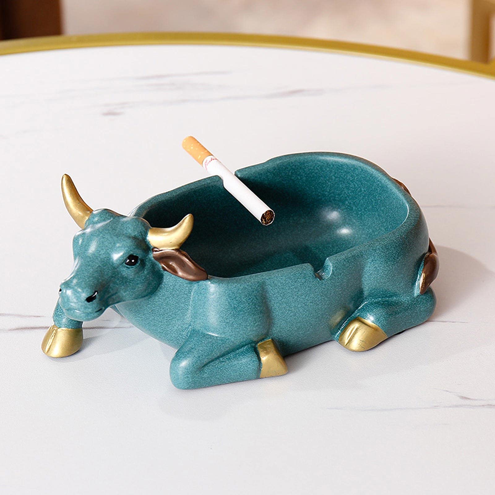 El cenicero Cenicero multifuncional de resina for animales, decoración de almacenamiento, bandeja de cenizas for coche de gran capacidad, for sala de estar, oficina, regalo for novio, hogar, oficina (
