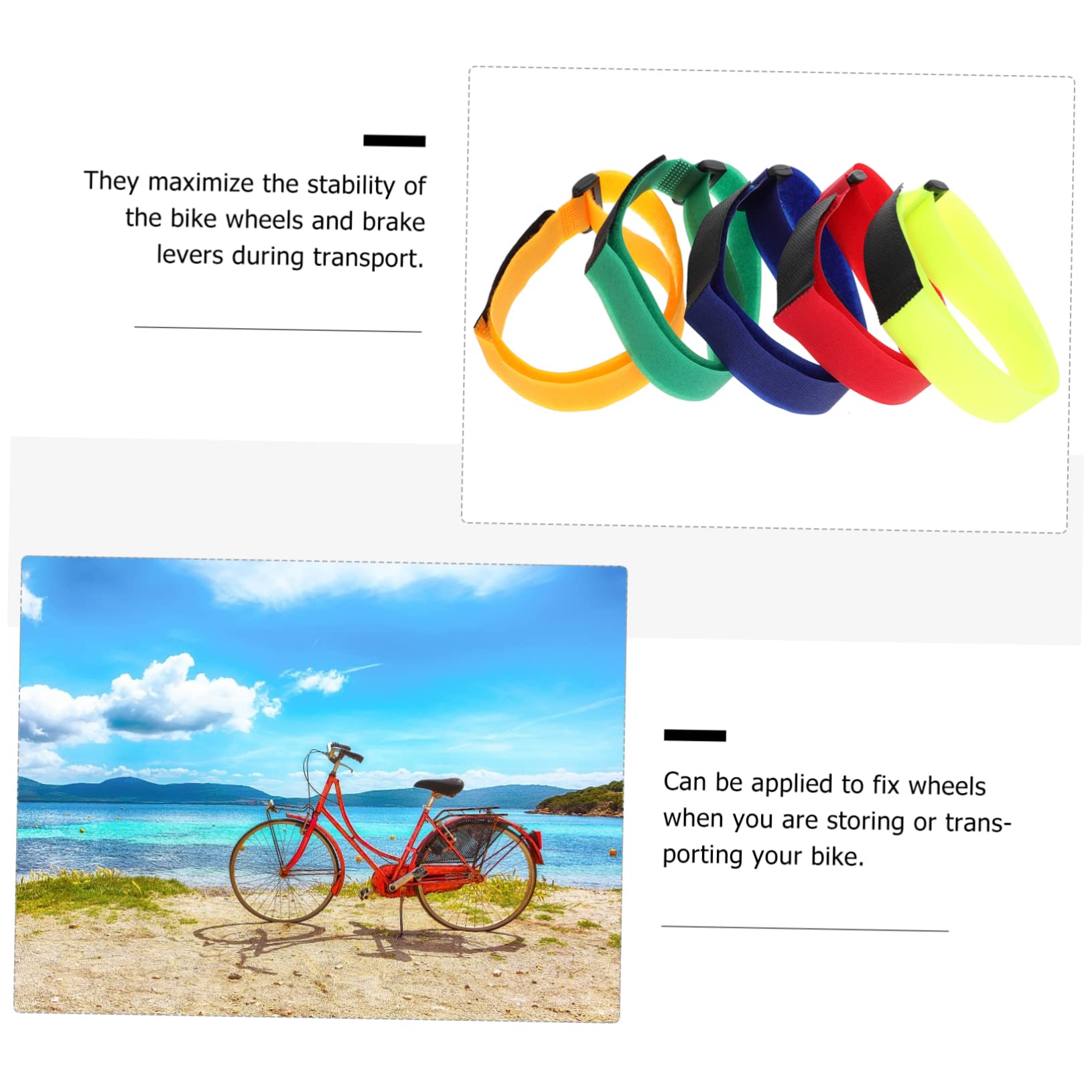 ibasenice Cinch Strap Bike Wheel Strap Accessories Reusable for Transporting Bicycles