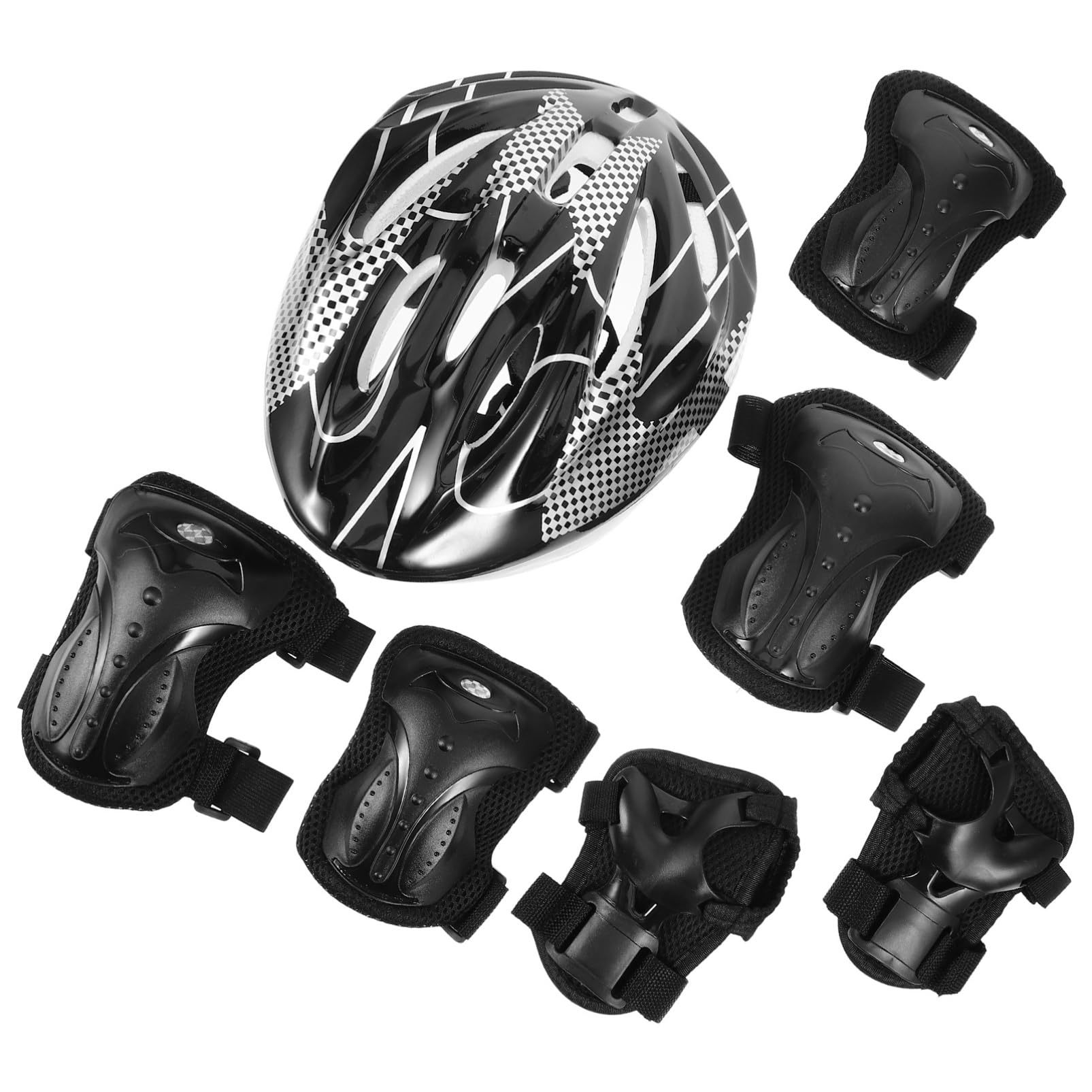 BESPORTBLE 2 Ensembles ensemble d'équipement de protection pour skateboard genouillère casque de protection protège-poignets de planche à roulettes équipement de pour le patinage