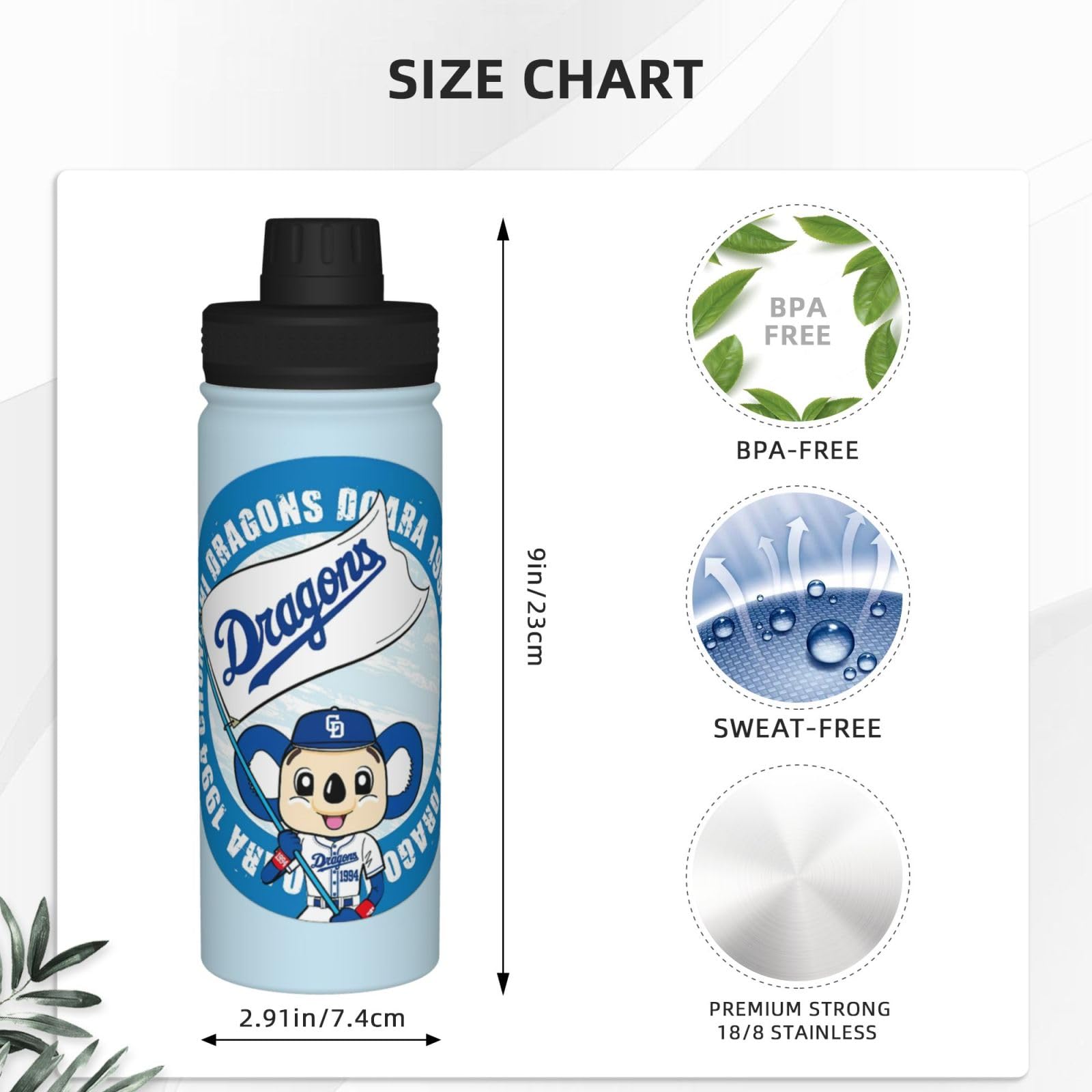Amazon | 中日ドラゴンズ ステンレス水筒 スポーツボトル ウォーター 