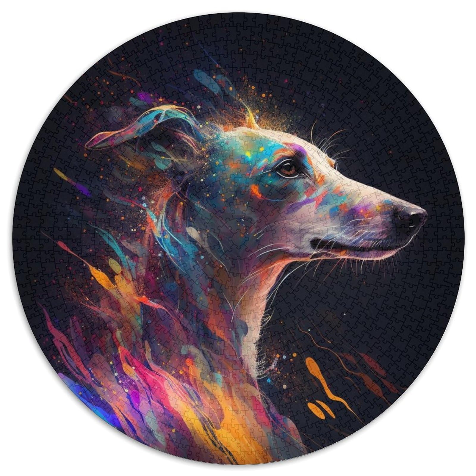 Whippet Round Puzzles 1000 Pieces Puzzle Gifts Challenging Brain Teaser for Teenagers,Family Fun,DIY Home Decor Gift 67.5x67.5cm
