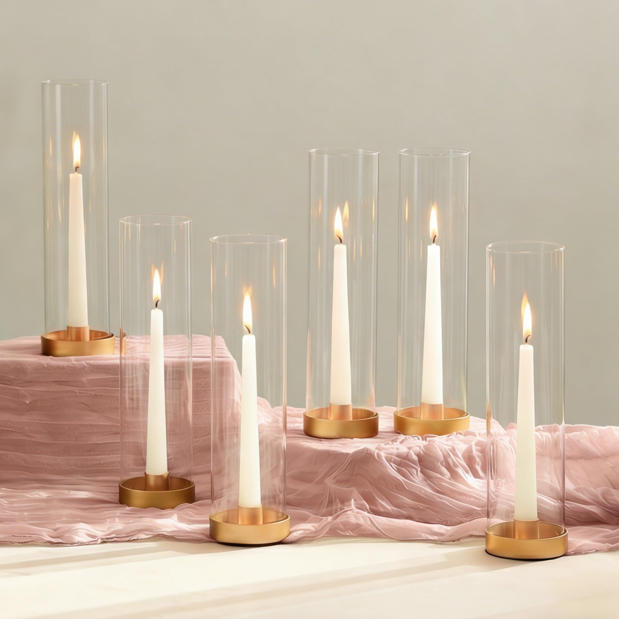 NUPTIO Hurricane Glass Candle Holders