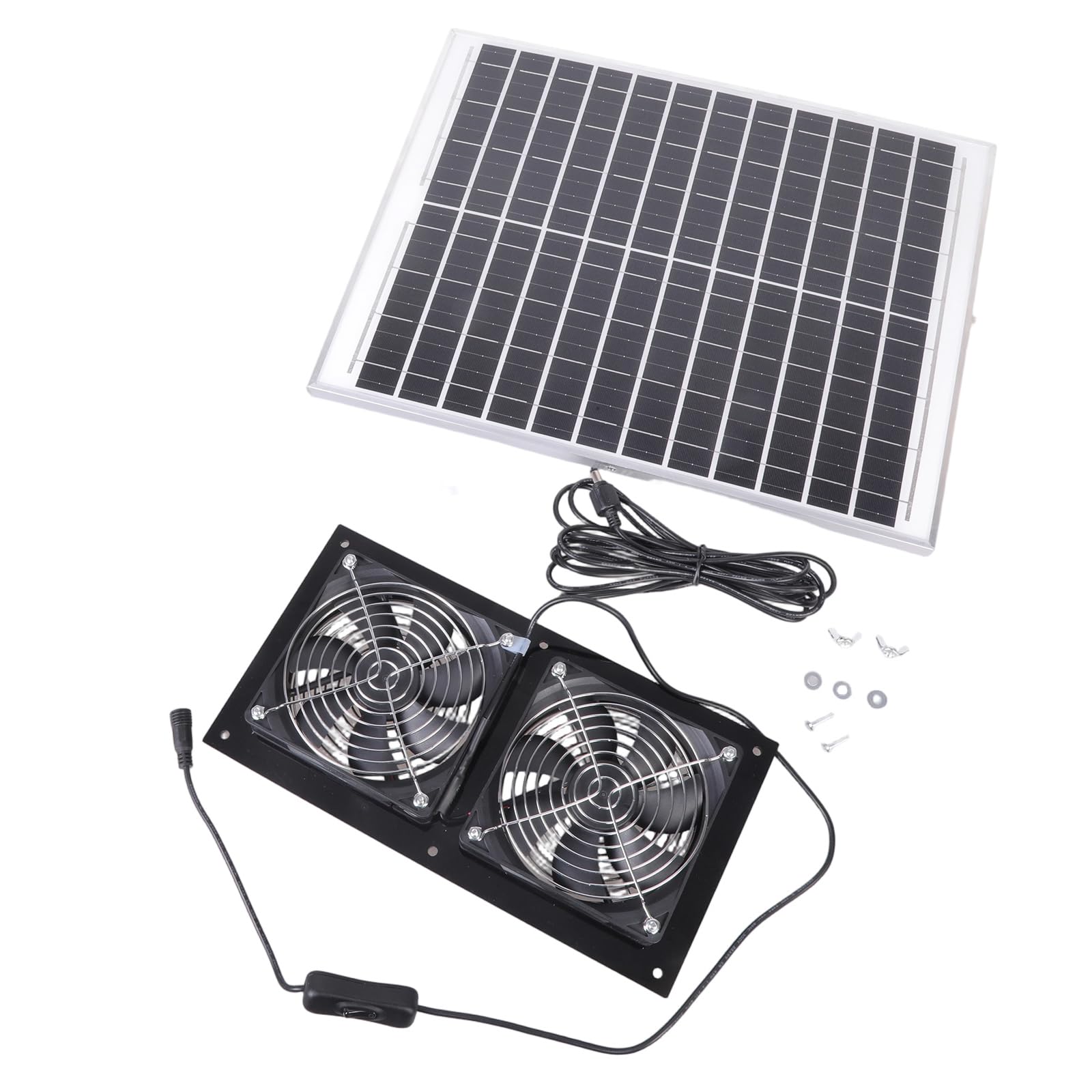 Pannello solare 25 W 12 V doppia ventola di ventilazione per il raffreddamento di serre e pollai pollai
