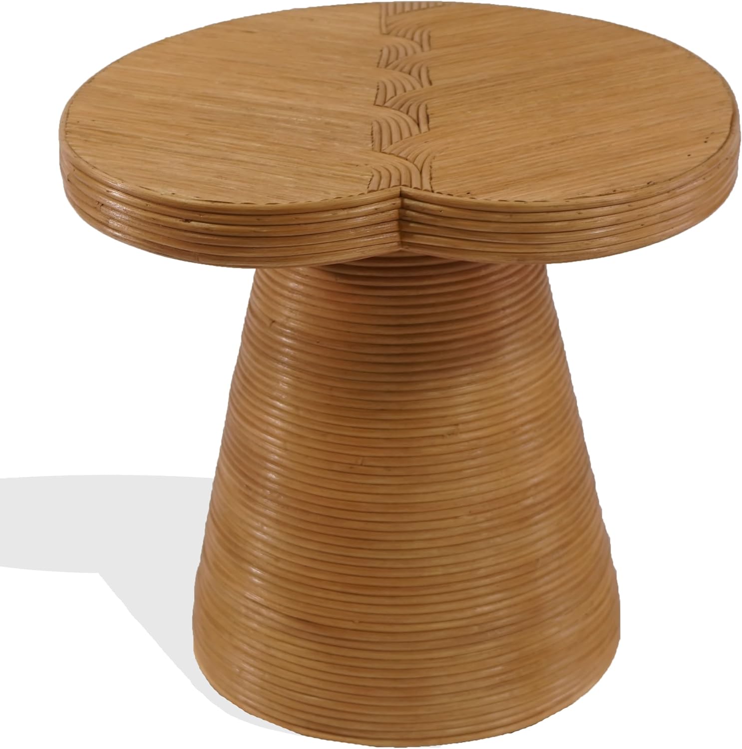 SAFAVIEH Couture Collection – Vyvianna Natural Rattan Pedestal Accent Table, Fully Assembled Round Side Table for Living Room, Bedroom or Lounge Space (CWK3031A)