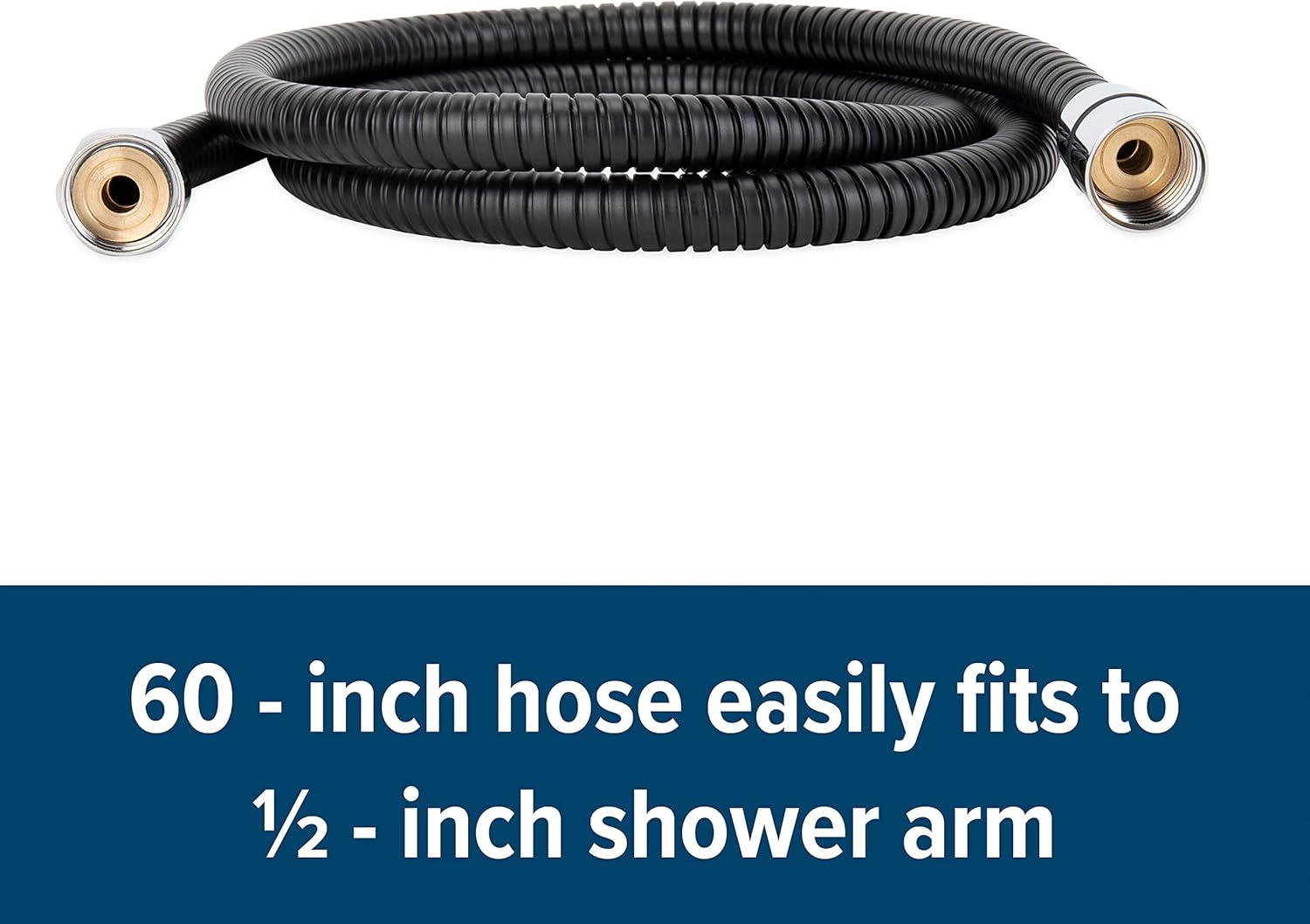 Camco RV/Marine Flexible Replacement Shower Hose | Reinforced Construction | Measures 60-Inches | Black (43745)