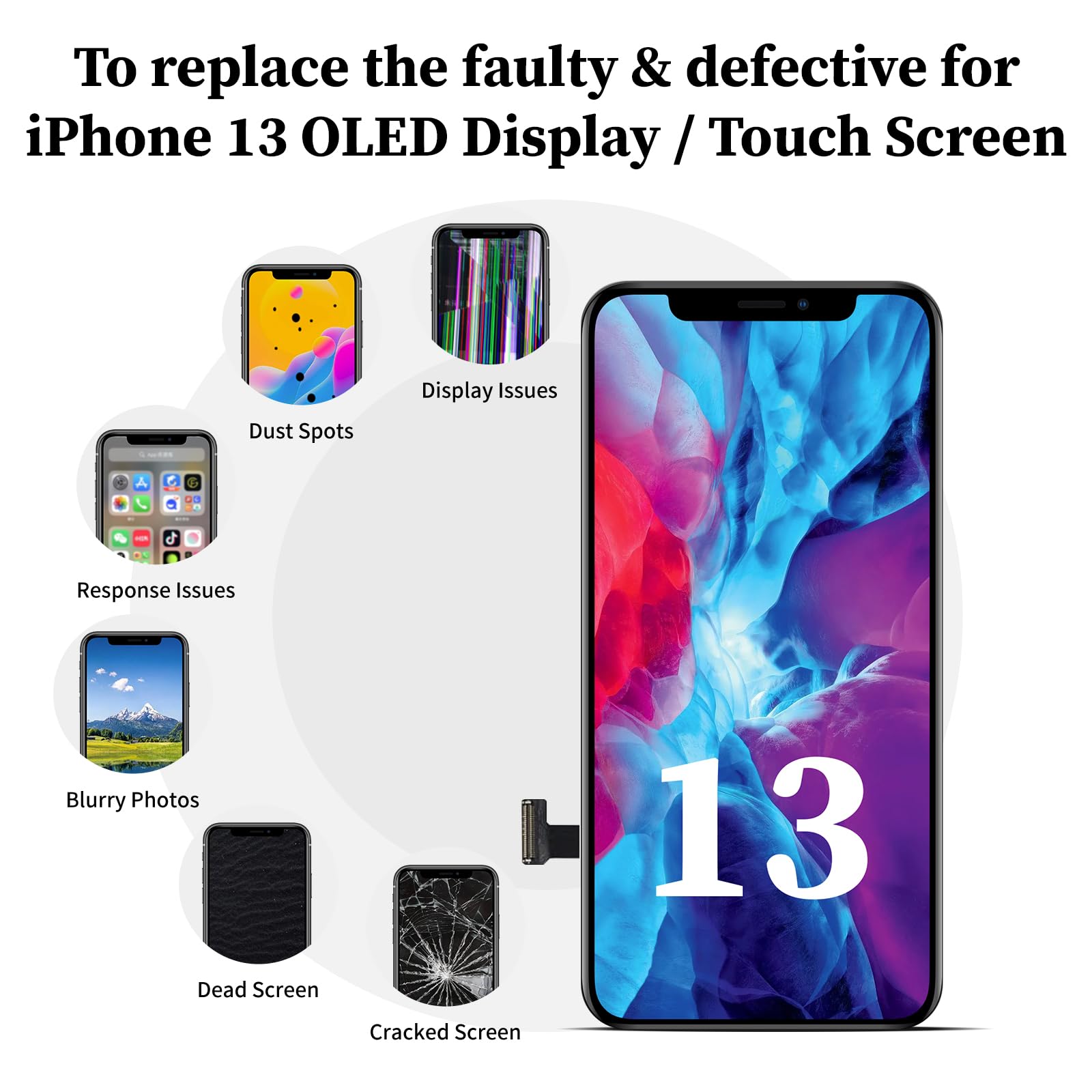 Amazon.com: OLED for iPhone 13 Screen Replacement 6.1 inch