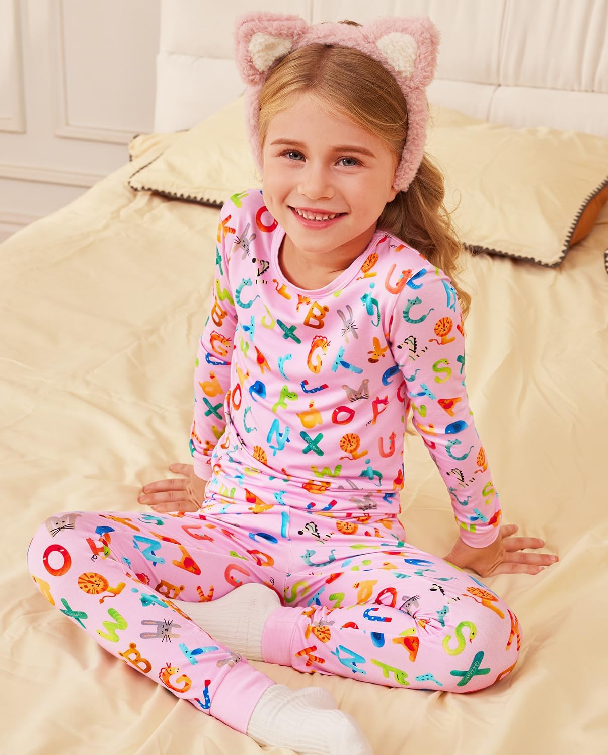 Bamboo Viscose Toddler Girls Kids Pajama Sets 12M-8Y Snug fit Long-Sleeve Softness Sleepwear Pjs 2pcs Jammies - Image 7