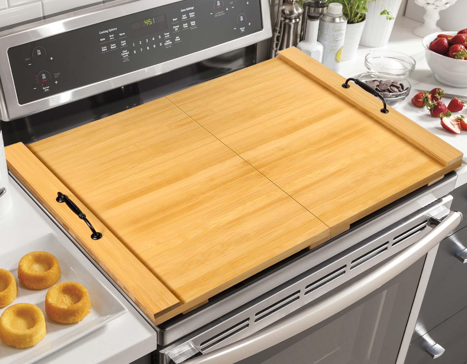 PeeToos 30 x 22 inch Extra Large Bamboo Collapsible Noodle Board Stove