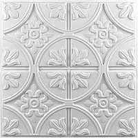 Vista 1 de Art3d Azulejos de techo de caída 2x2, panel de techo con pegamento, estilo clásico de lujo en blanco